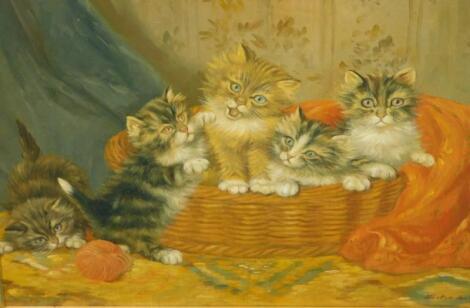 20th Continental School. Kittens in a basket