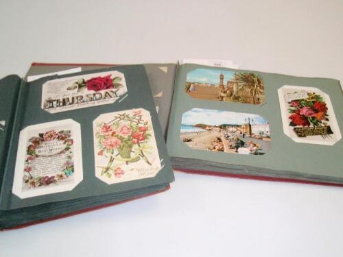 Two early 20thC postcard albums