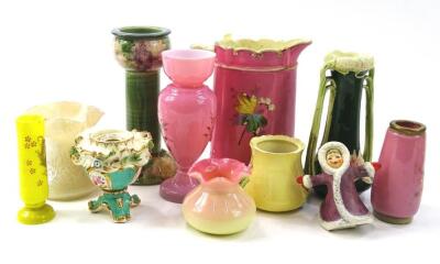 A 19thC pottery and glass