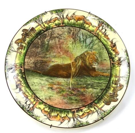 A Royal Doulton African series lion African game reserve plate