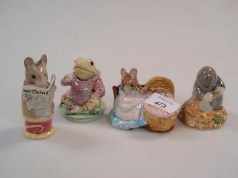 Four Royal Albert Beatrix Potter figures: Jeremy Fisher