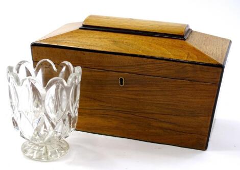 A 19thC mahogany tea caddy