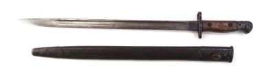 A 1907 pattern Wilkinson bayonet and scabbard