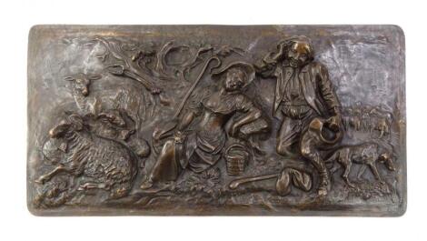 An early 19thC style cast metal plaque