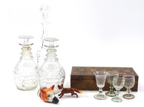 A matching pair of early 19thC decanters