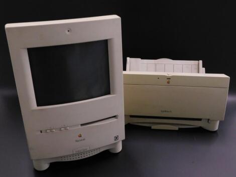 A Vintage Macintosh Colour Classic computer and printer