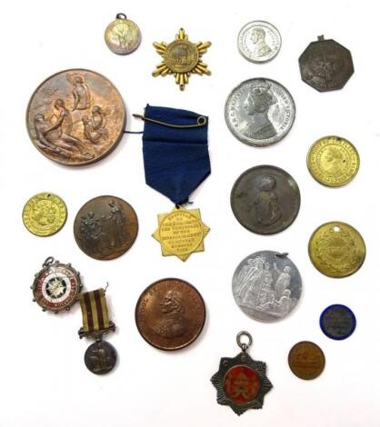 A collection of medals and medallions etc.