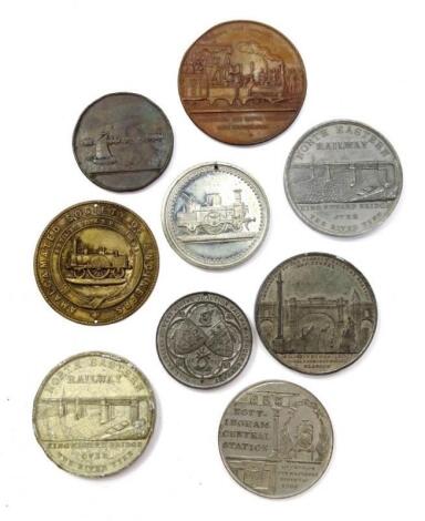 Various railway commemorative medallions from the 19thC and later