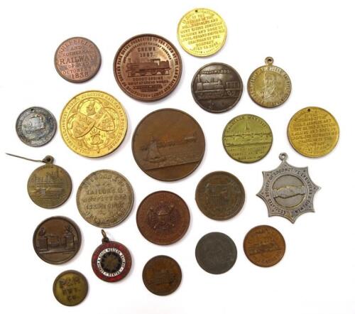 A large quantity of 19thC and later railway related medals and medallions