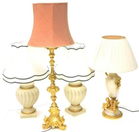 A collection of table lamps