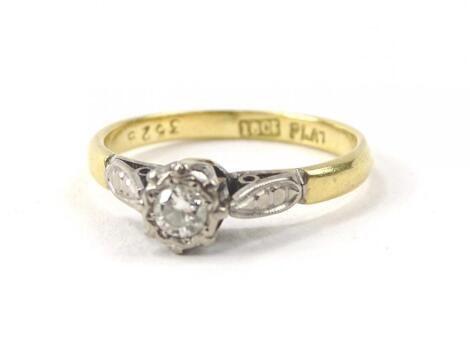 An 18ct solitaire ring