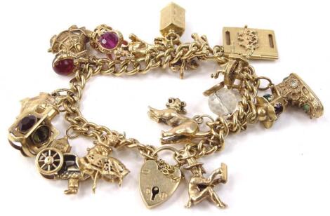 A 9ct gold charm bracelet