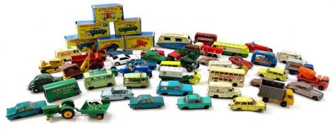 A collection of Matchbox and other die-cast vehicles