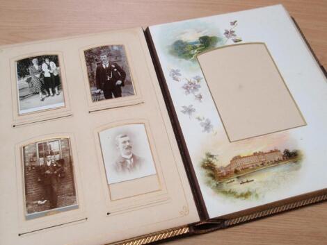 An early 20th century photograph album with chromolithograph images