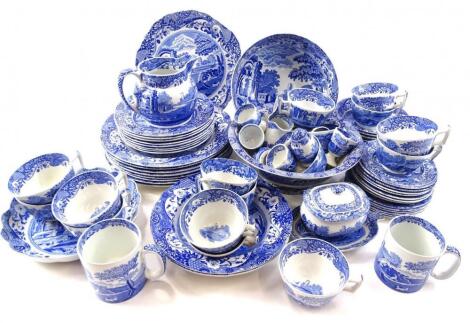 A quantity of Copeland Spode Italian blue printed china