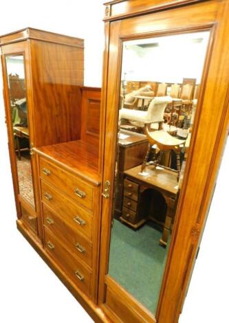 A Victorian walnut wardrobe