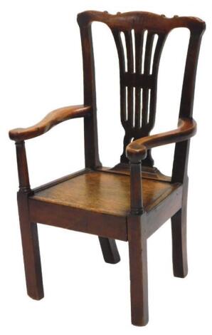 An late 18th/early 19thC oak and fruit wood child's chair