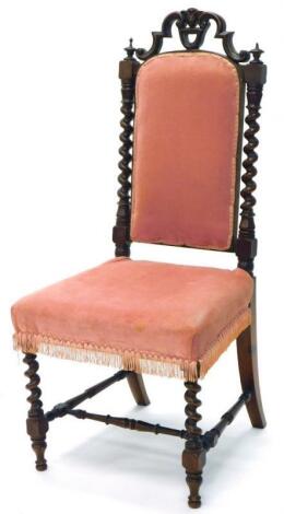 A Victorian rosewood side chair