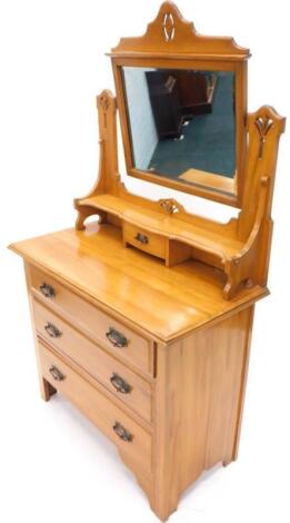 A Victorian satin walnut dressing table