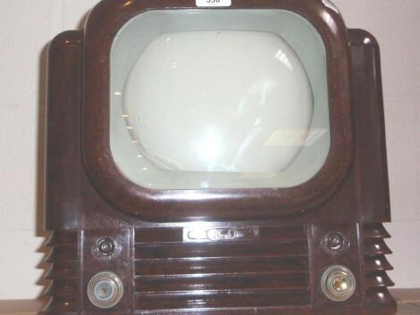 A Bush-type TV22 television receiver with Bakelite case