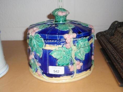 A Victorian majolica cheese dome