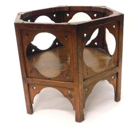 A Moorish style oak table base