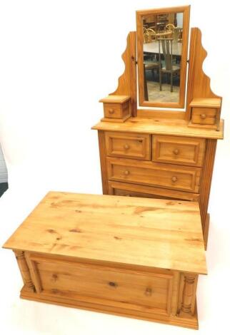 A pine dressing table