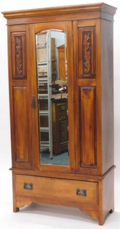 A Victorian walnut wardrobe