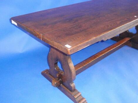 An oak refectory table in 17th century style