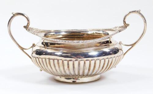 A 19thC silver two handled sugar bowl