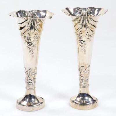 A pair of Victorian silver specimen vases