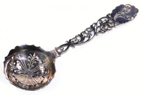 An Edwardian silver sifter spoon