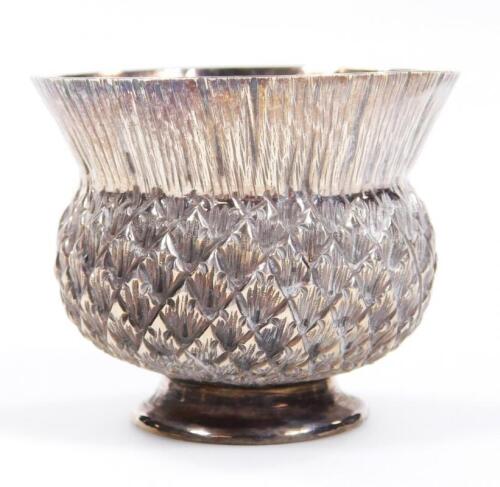 A Victorian novelty silver thistle shaped bowl