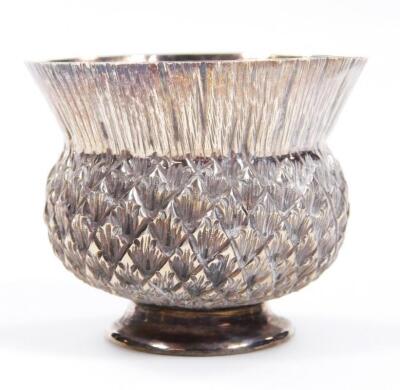 A Victorian novelty silver thistle shaped bowl