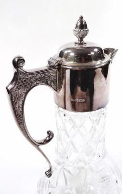 An Elizabeth II silver and cut glass claret jug - 3