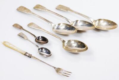 Various Georgian and later silver flatware