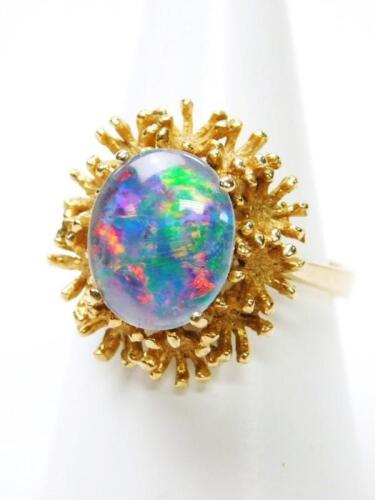 A 9ct gold opal dress ring