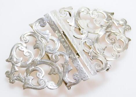 A late Victorian silver double buckle