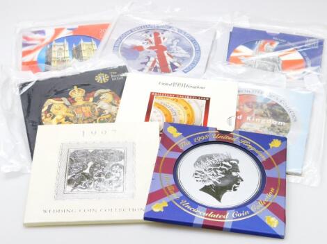 Various United Kingdom uncirculated coin collection sets