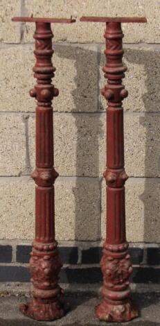 A pair of late 19thC cast iron supports