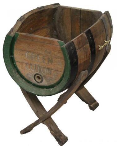 An early 20thC barrel planter