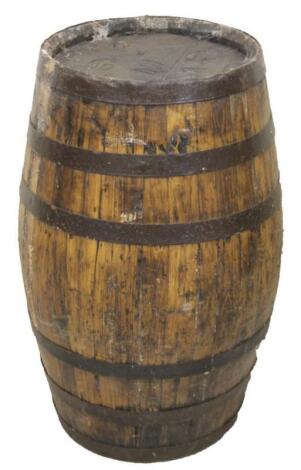 An early 20thC stained plank coopered barrel