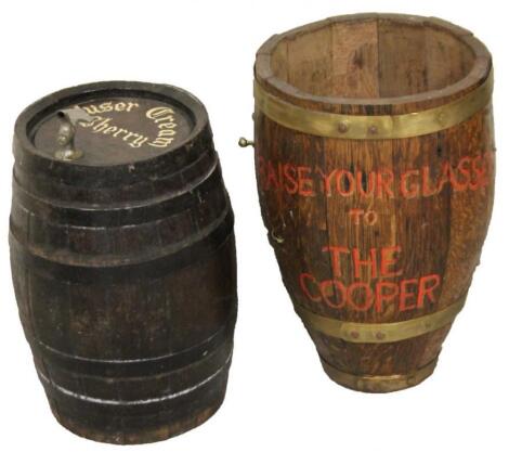 An early 20thC and later coopered barrels