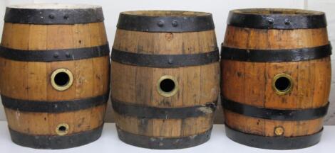 Various early 20thC oak plank coopered barrels