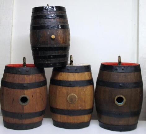 Four various coopered barrels