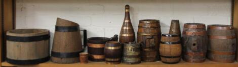 Various early 20thC and later coopered barrels