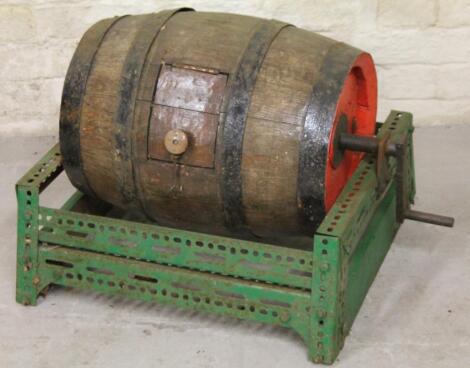 An early 20thC coopered barrel