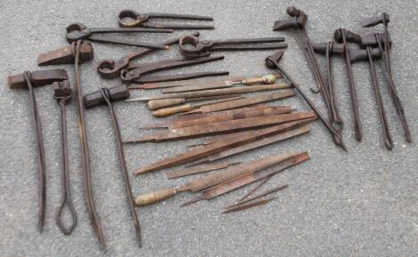 Various early 20thC coopering anvil tools