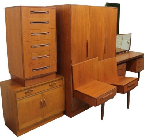 An 1970s G-Plan teak bedroom suite