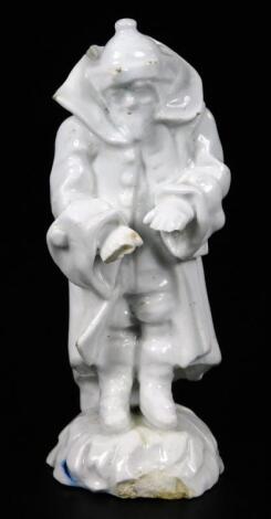 An 18thC Bow porcelain figure of Winter